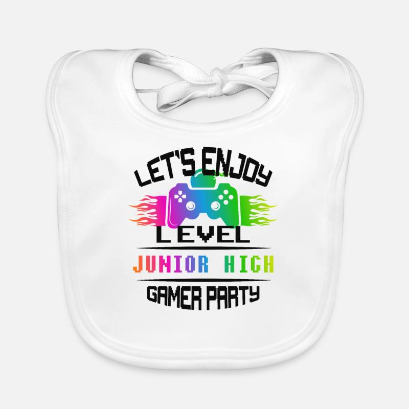 Level JUNIOR HIGH keep calm and game on Organic Baby Bibs