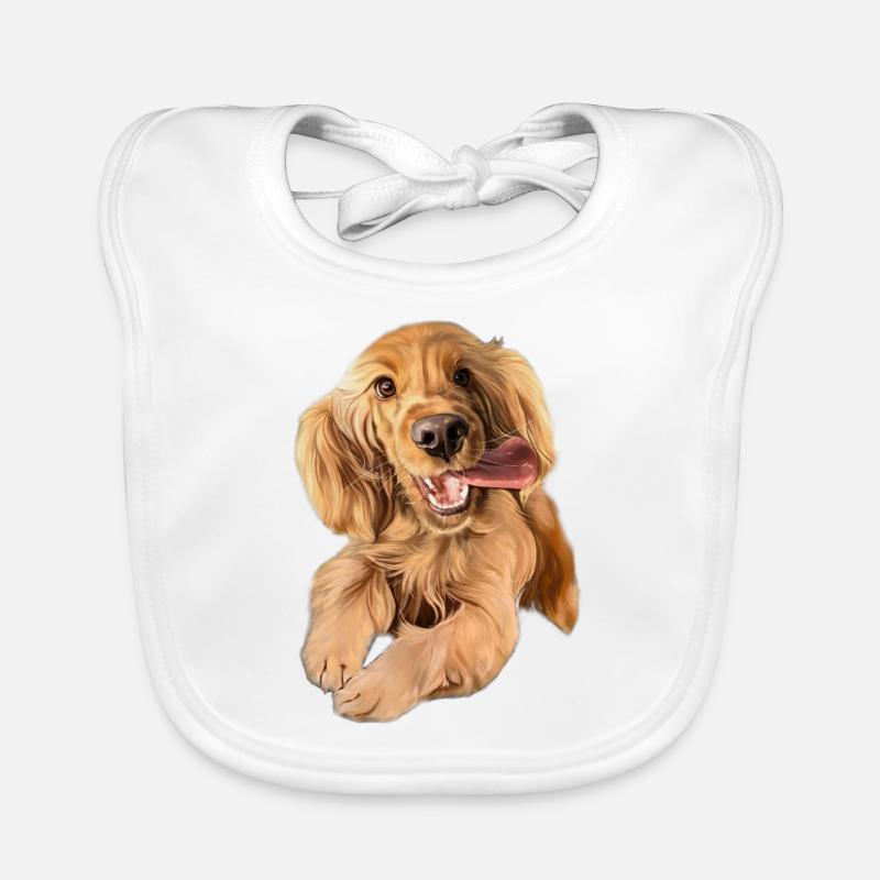 Springender Cocker Spaniel Baby Bio-Lätzchen