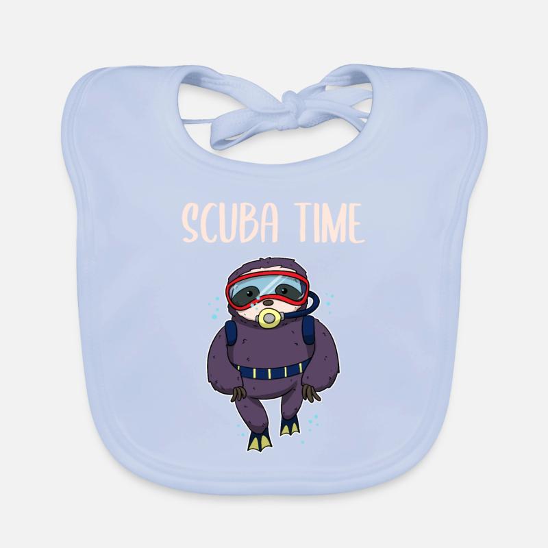 Scuba Diving Sloth Lazy Animal Diving I Gift Organic Baby Bibs