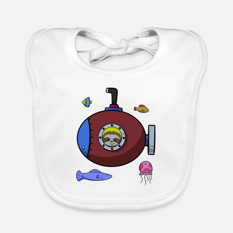 Scuba Diving Sloth Lazy Animal Diving I Gift Organic Baby Bibs