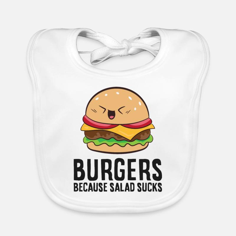 Burger Parce que la merde de salade est l’amour hamburger Bavoir bio Bébé