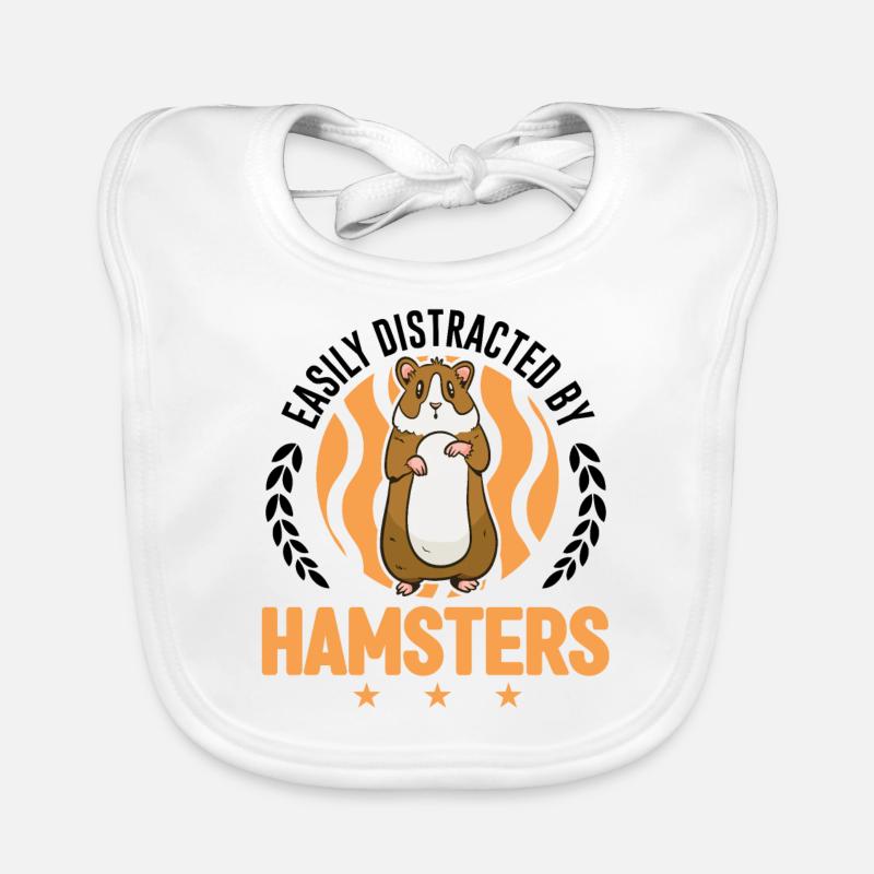 Easily distracted by Hamsters Goldhamster Organic Baby Bibs