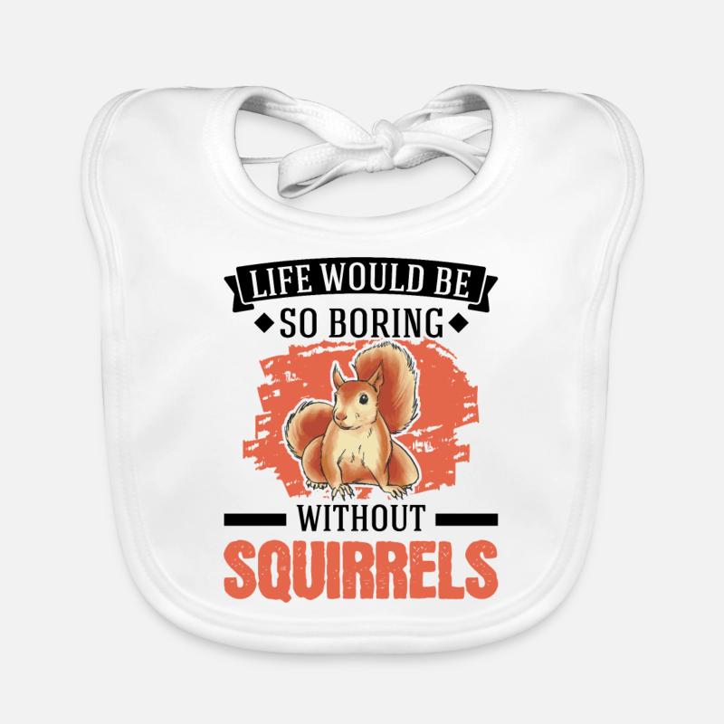 Eichhörnchen Geschenk Squirrel Grauhörnchen Baby Bio-Lätzchen