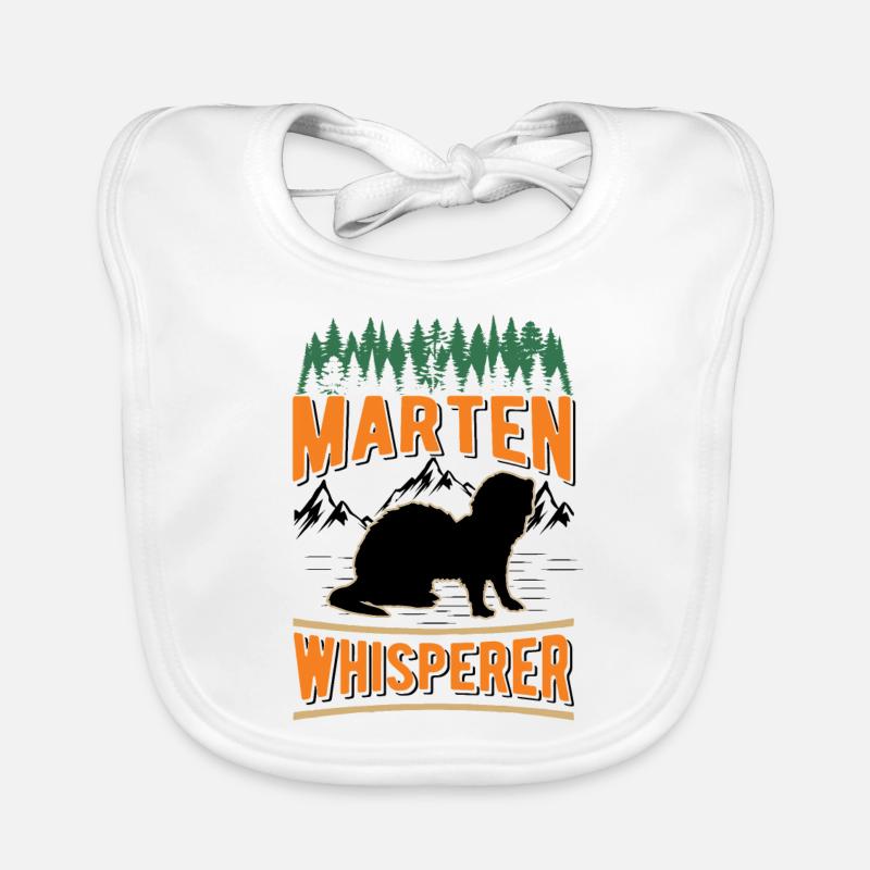 Marder Flüsterer Baummarder - Baby Bio-Lätzchen - Weiß