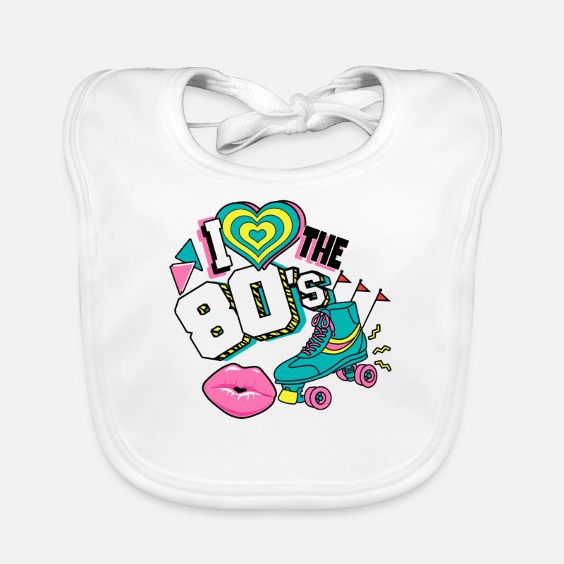 80s I Love The 80s Organic Baby Bibs