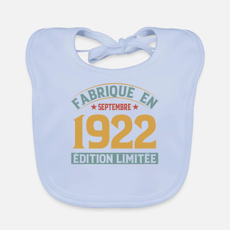 Fabriqué En Septembre 1922 Édition Limitée Bavoir bio Bébé