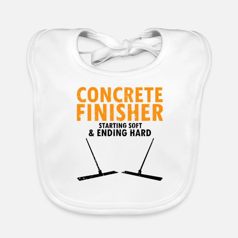 Concrete builder design for construction workers and construction site Organic Baby Bibs