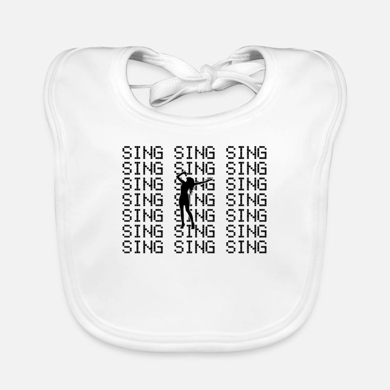 Sing - Organic Baby Bibs - white