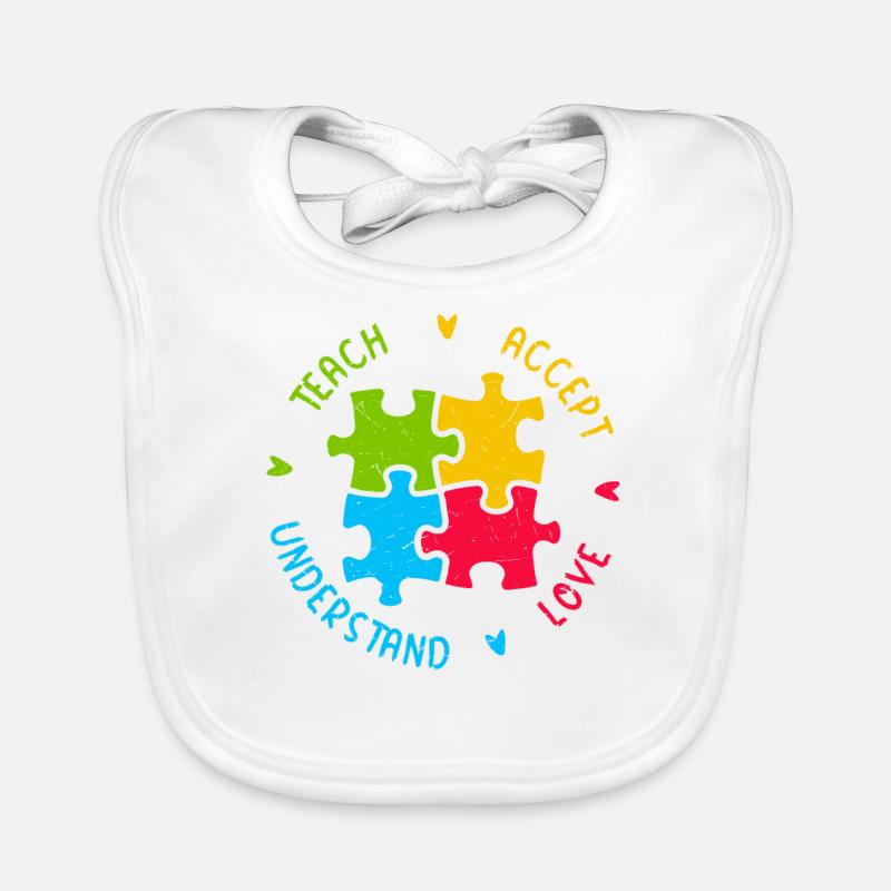 Autism Struggle Education Autistic Autistic Puzzle Organic Baby Bibs