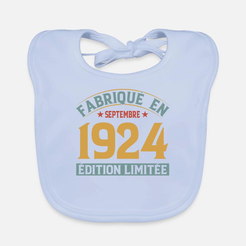 Fabriqué En Septembre 1924 Édition Limitée Bavoir bio Bébé
