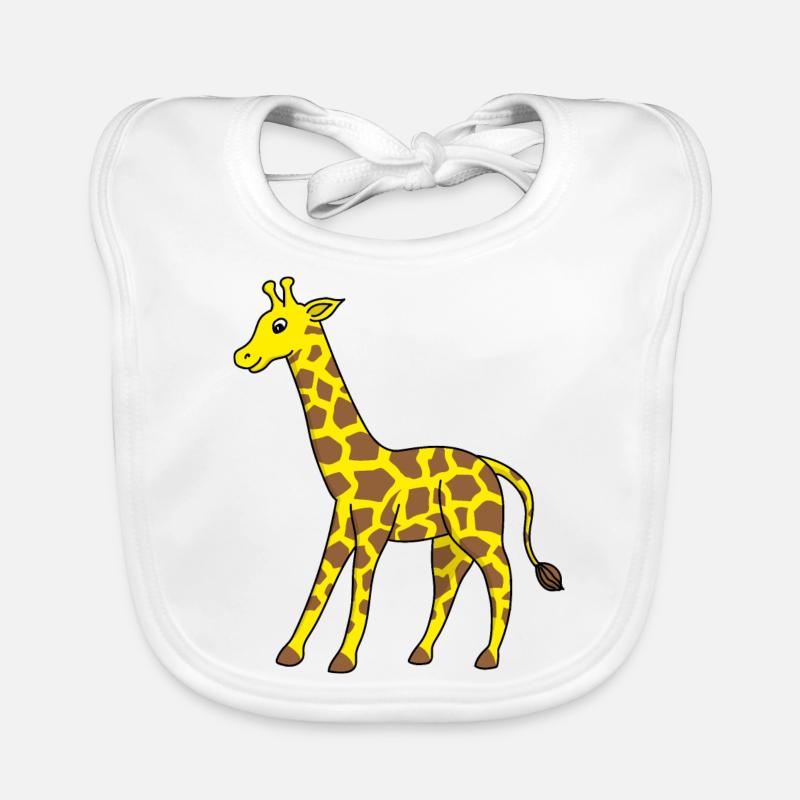 Giraffe Animals Comic Kids Idée cadeau Bavoir bio Bébé