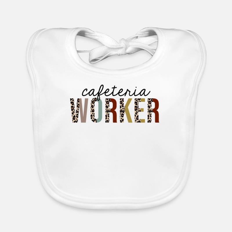 Cafeteria Worker Leopard Print Funny Organic Baby Bibs