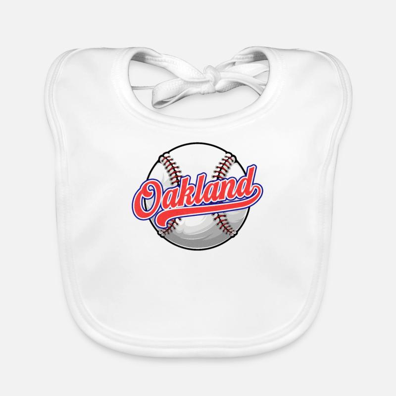 Vintage Oakland Baseball Distressed Baseball Pun Organic Baby Bibs