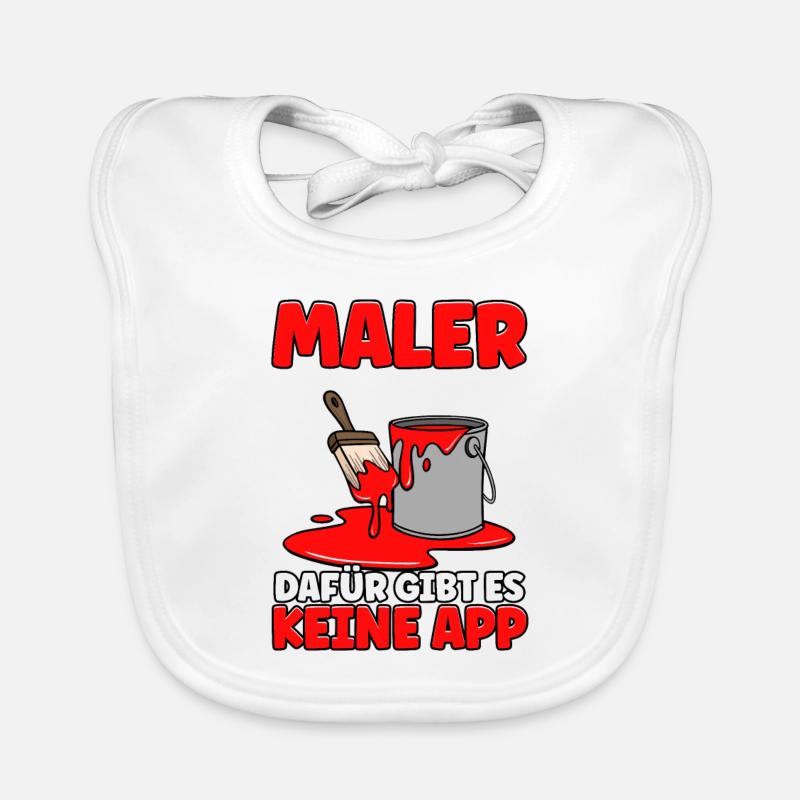 Maler - Baby Bio-Lätzchen - Weiß