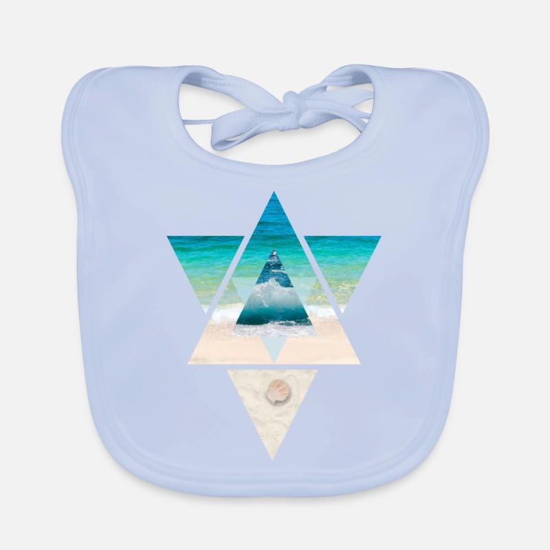 Triangle de la mer soleil d’été Bavoir bio Bébé