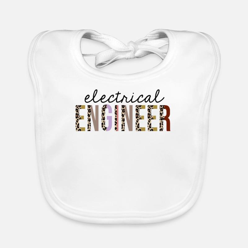 Electrical Engineer Leopard Print Funny Organic Baby Bibs