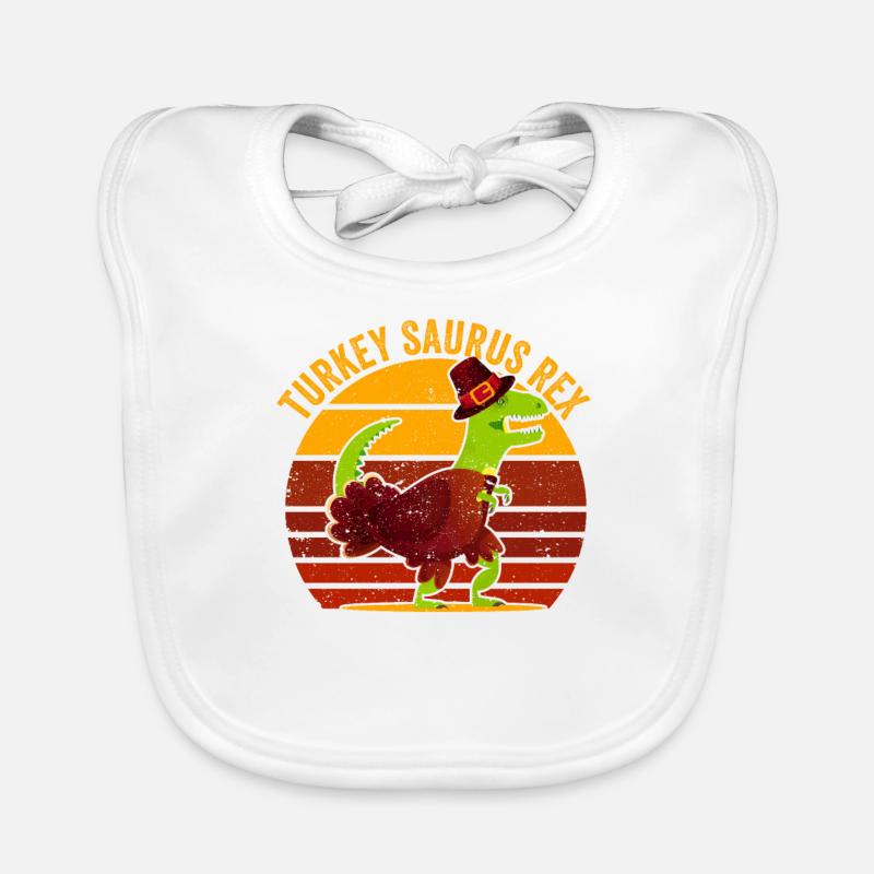 Dinosaurier Thanksgiving Türkei Saurus Rex Pilger Baby Bio-Lätzchen