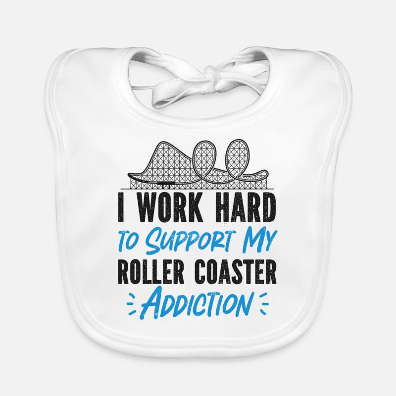 Roller Coaster I Work Hard To Organic Baby Bibs