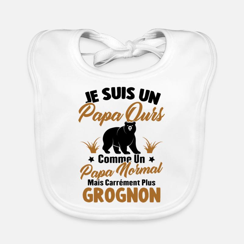 Je suis un papa ours c'est comme un papa normal Bavoir bio Bébé