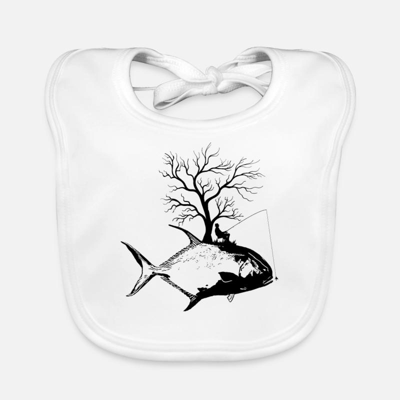 Arbre graphique - Permis de pêche Bavoir bio Bébé