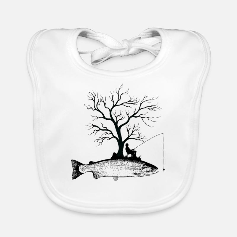 Arbre graphique - Truite de poisson Bavoir bio Bébé