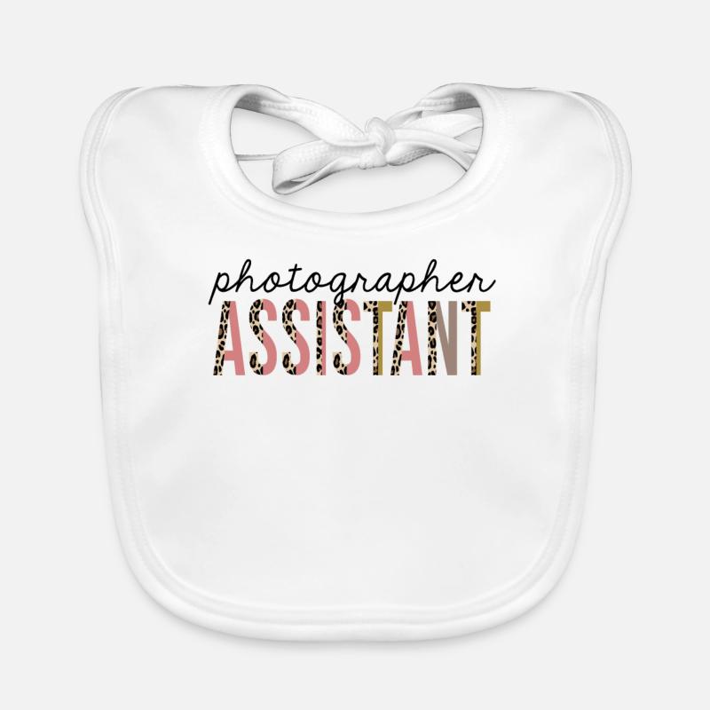 Photographer Assistant Leopard Print Funny Organic Baby Bibs