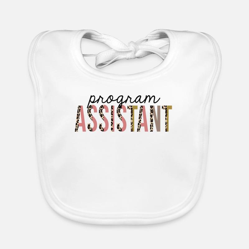 Program Assistant Leopard Print Funny Organic Baby Bibs