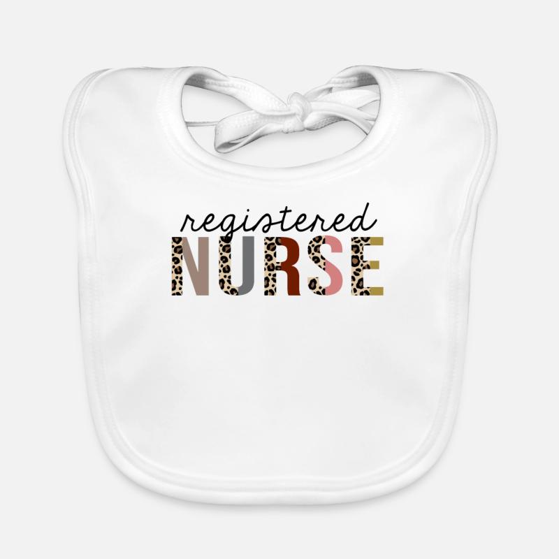 Registered Nurse Leopard Print Funny Organic Baby Bibs