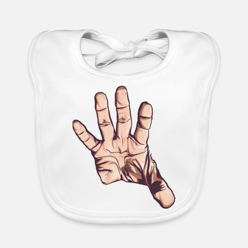 Hand grasping / stretching out, Vector Art Organic Baby Bibs