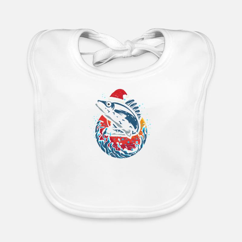 Joyeux Fishmas Drôle de poisson Pêche de Noël Noël Bavoir bio Bébé