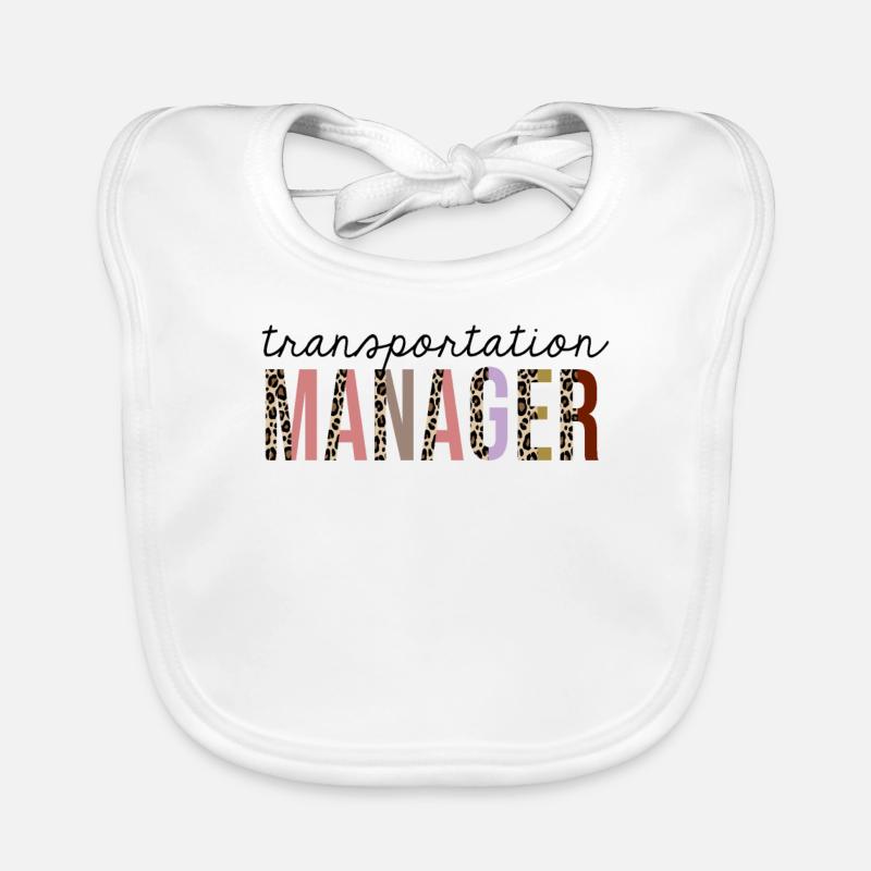 Transportation Manager Leopard Print Funny Organic Baby Bibs