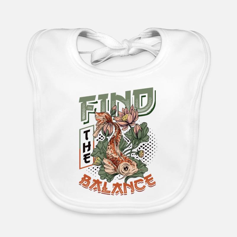 Meditation Japanese Koi Organic Baby Bibs