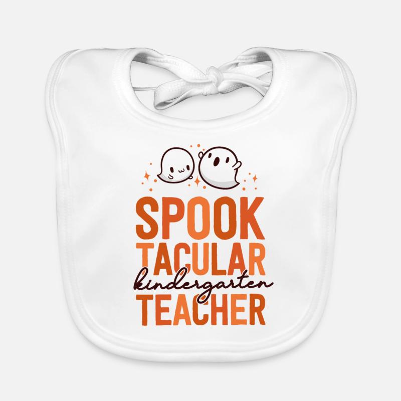 Kindergarten Teacher Halloween School Matching Organic Baby Bibs