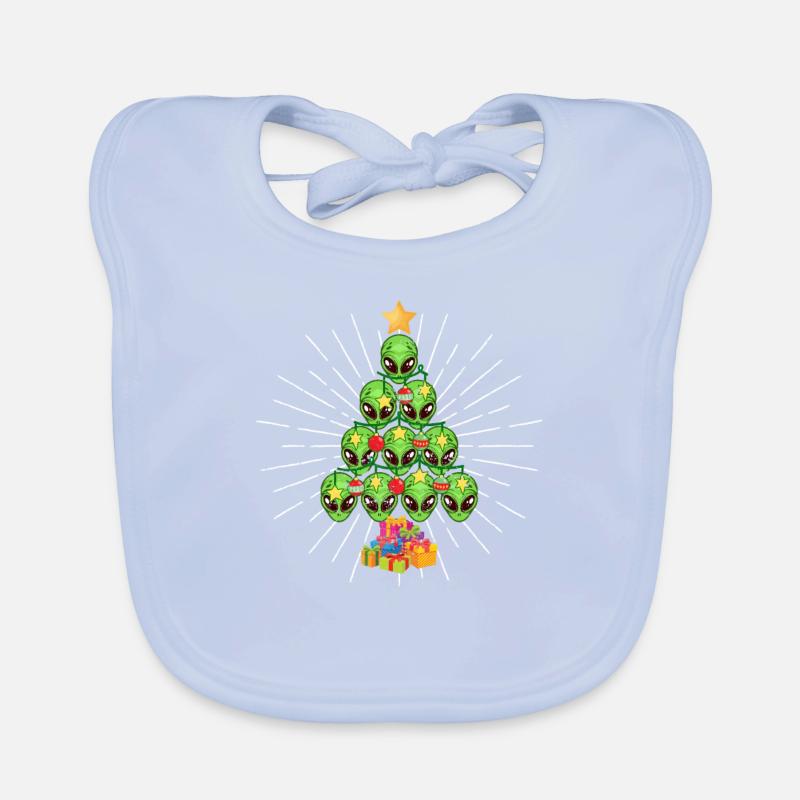 Alien Christmas Tree Xmas Pyjamas PJs Space Funny Organic Baby Bibs