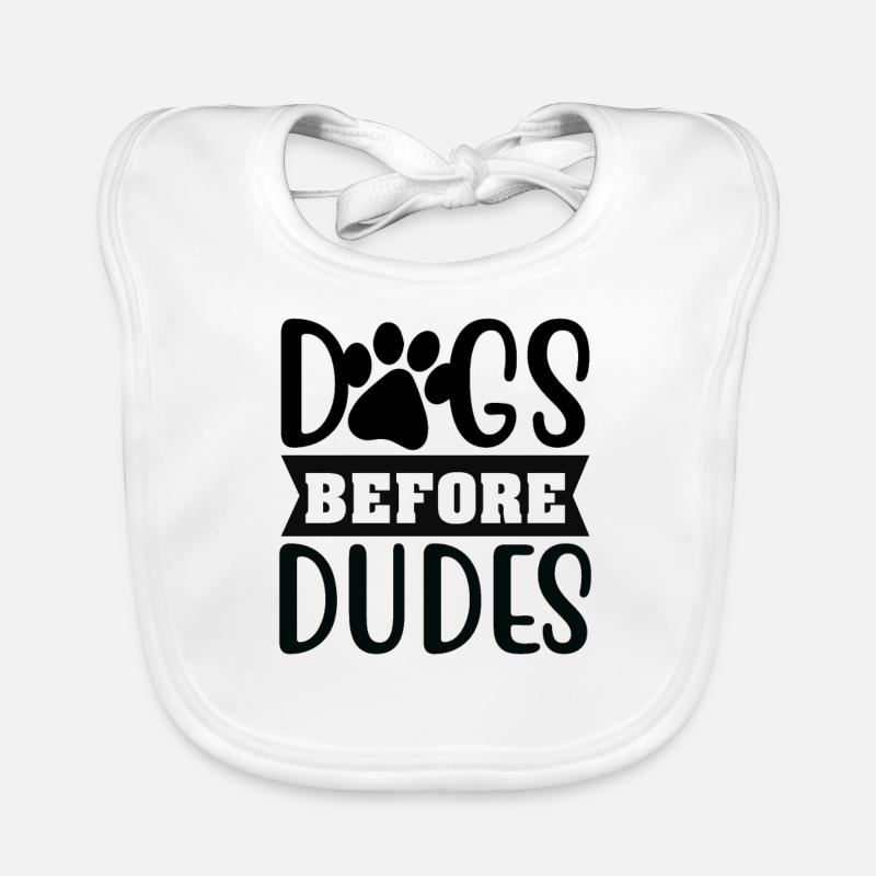 Les chiens avant les gars Bavoir bio Bébé