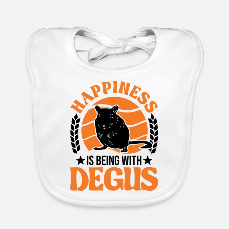 Happiness is being with Degus Degu Baby Bio-Lätzchen