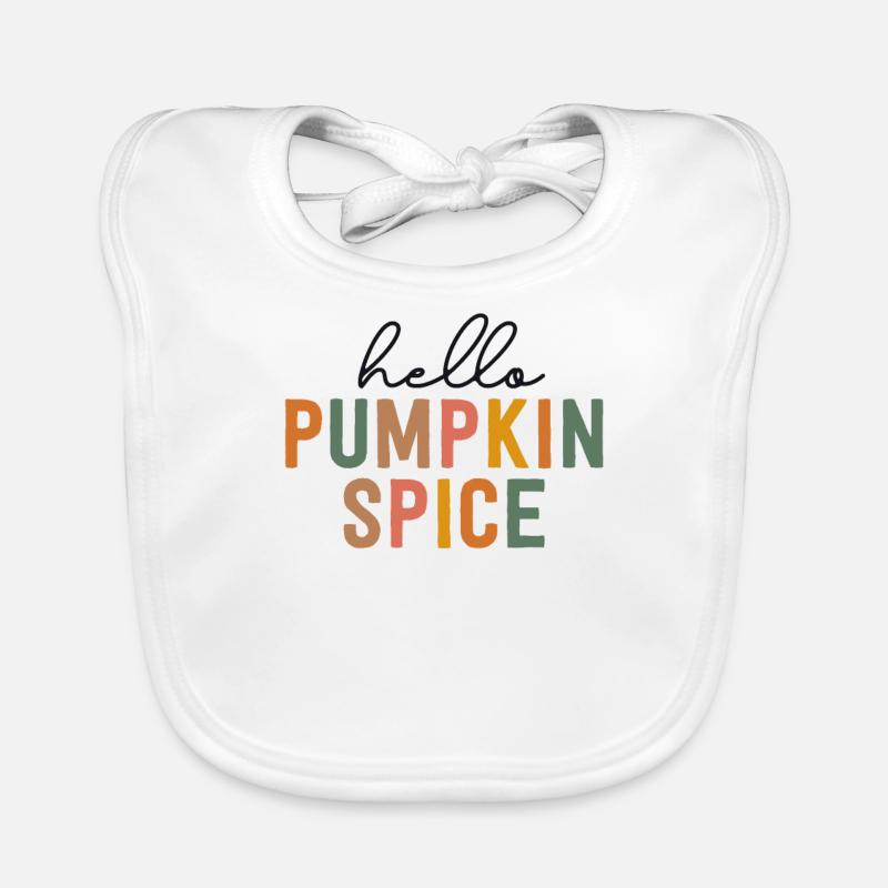 Hello Pumpkin Spice Latte Cute PSL Vintage Fall Organic Baby Bibs