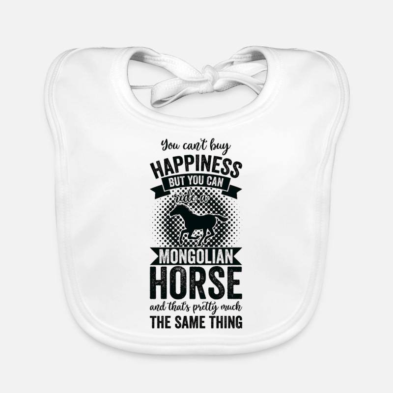 Reiten - Mongolisches Pferd Baby Bio-Lätzchen
