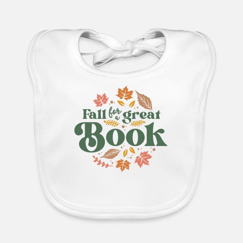 Fallen Sie auf ein großartiges Buch Reading Librarian Herbst Baby Bio-Lätzchen