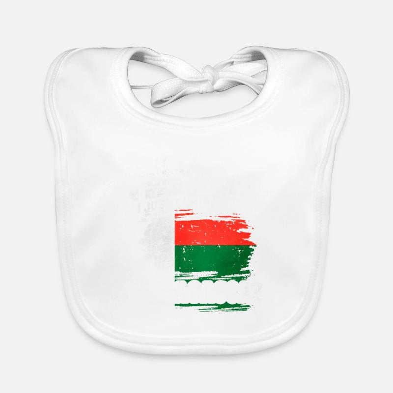Madagascar - Bavoir bio Bébé - blanc