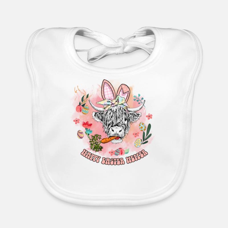 Happy Easter Easter Easter Egg Easter Celebration Easter - Organic Baby Bibs - white