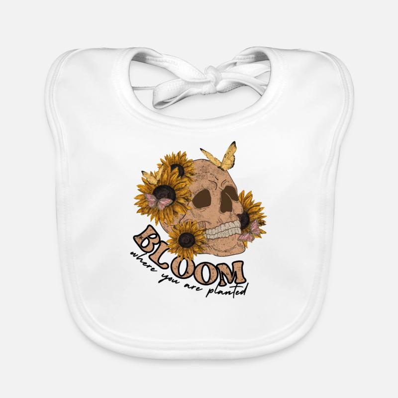 bloom where you are planted Rainbow Blooms Organic Baby Bibs