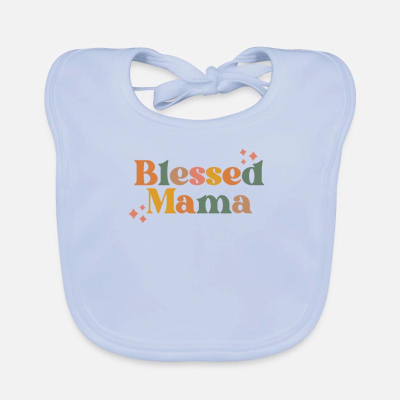 Blessed Mama Thankful Mom Thanksgiving Fall Autumn Organic Baby Bibs