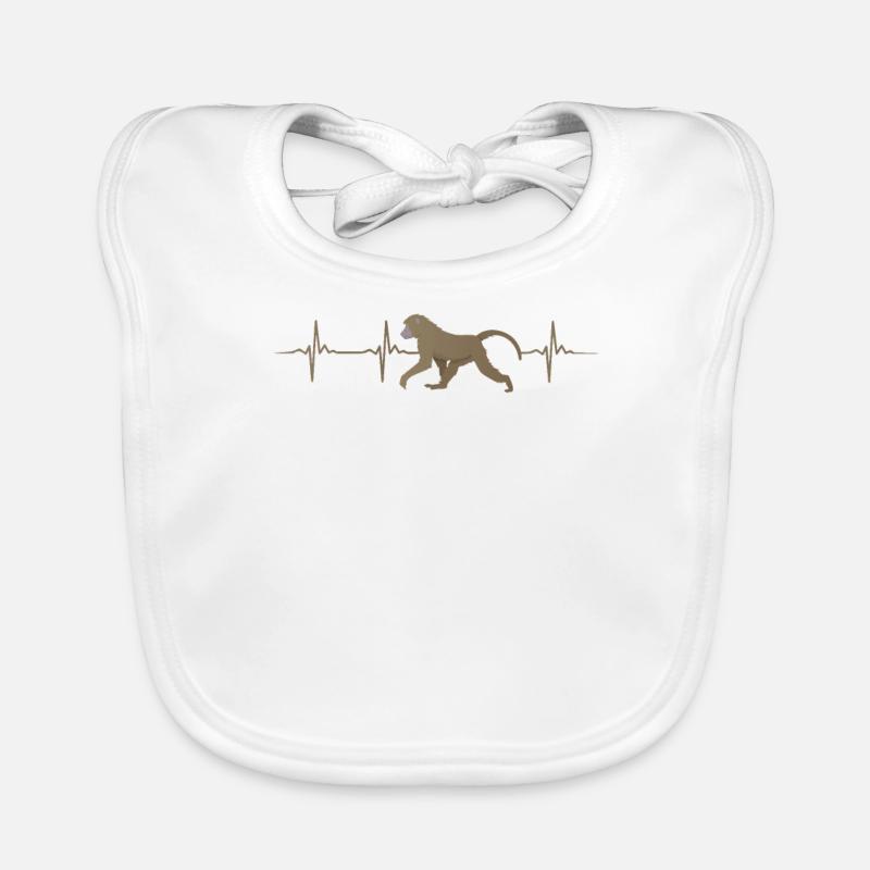 Baboon Heartbeat Design Organic Baby Bibs
