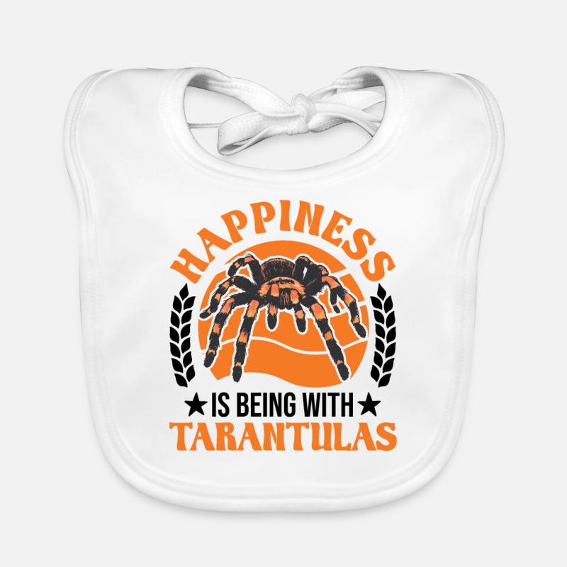 Happiness is being with Tarantulas Tarantel Baby Bio-Lätzchen