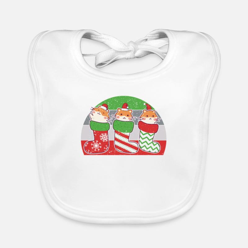 Hamster Pyjama de Noël Chaussettes Père Noël Bavoir bio Bébé