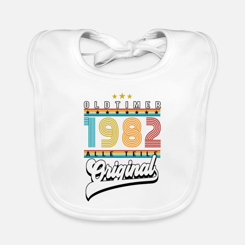 Anniversaire Oldtimer 1982 Bavoir bio Bébé