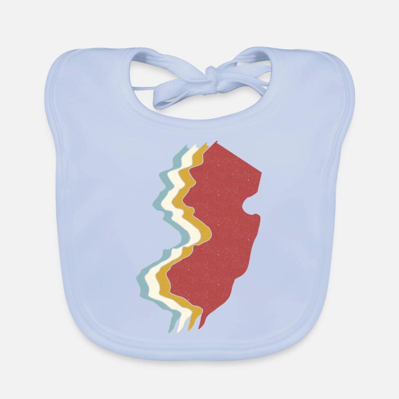 USA State - Vintage Map New Jersey Organic Baby Bibs