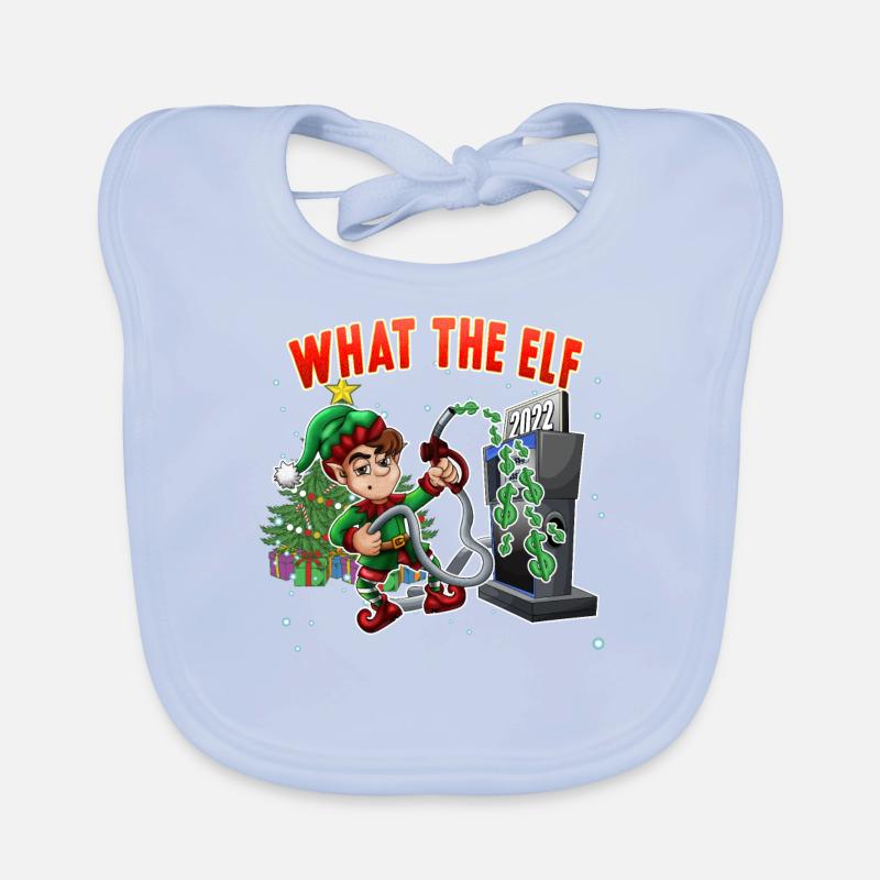 Christmas Funny Design What the Elf Organic Baby Bibs