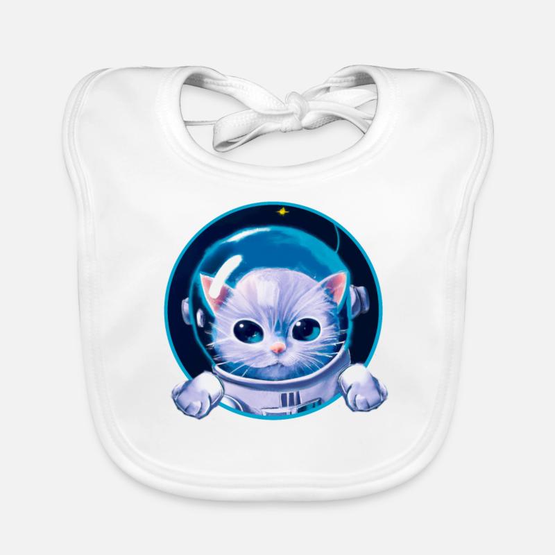 Chaton dans l’espace Bavoir bio Bébé